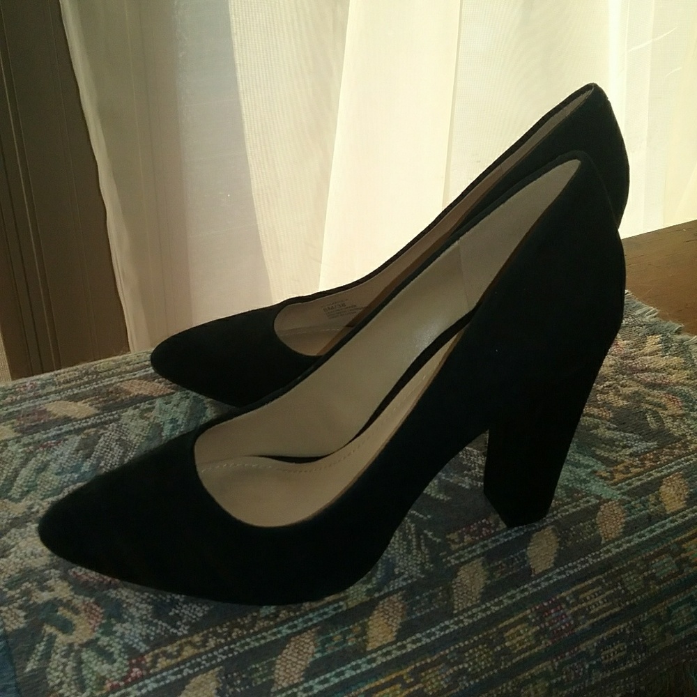 BCBG Black Suede Heels